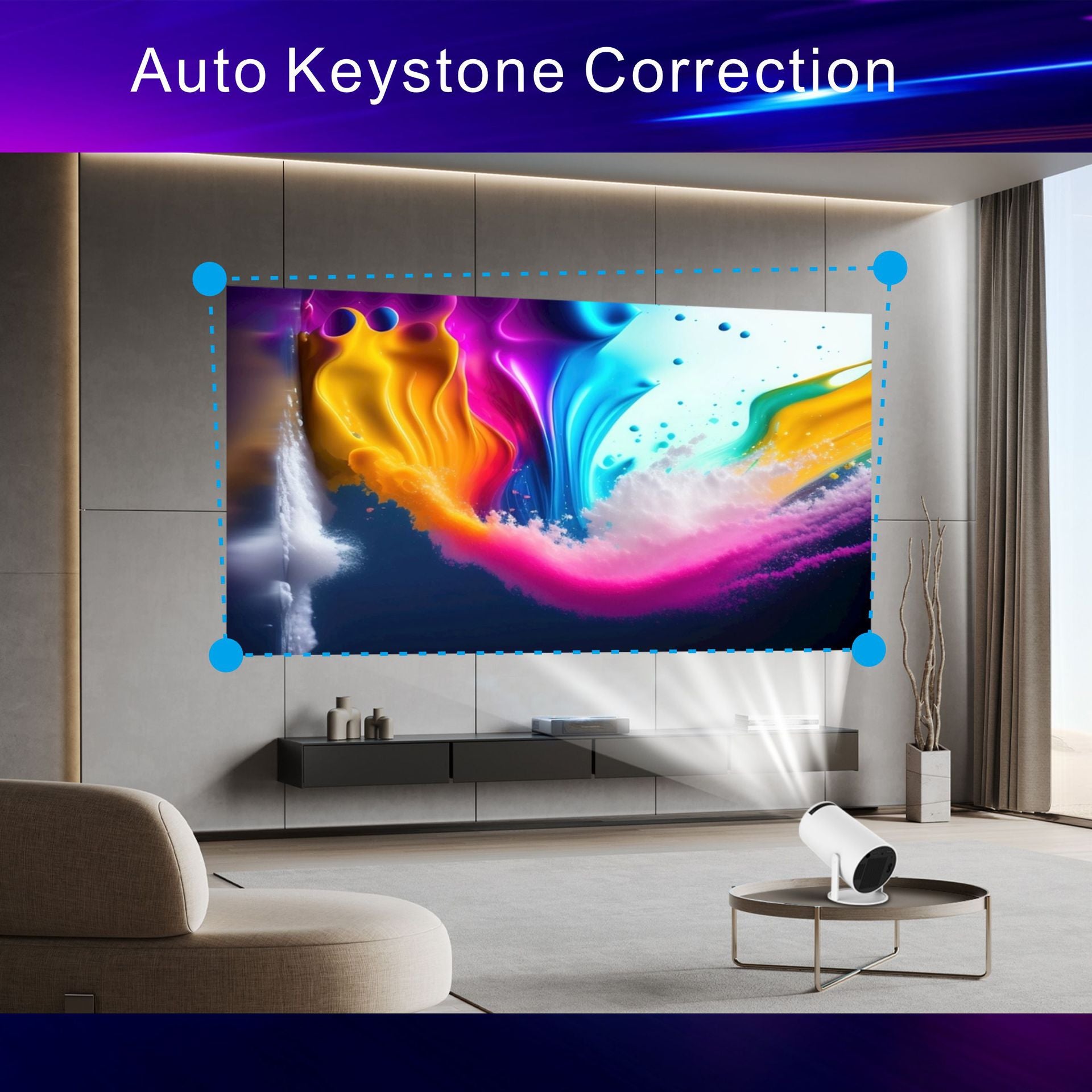 Smart home theater projector connected to smart phone or ipad