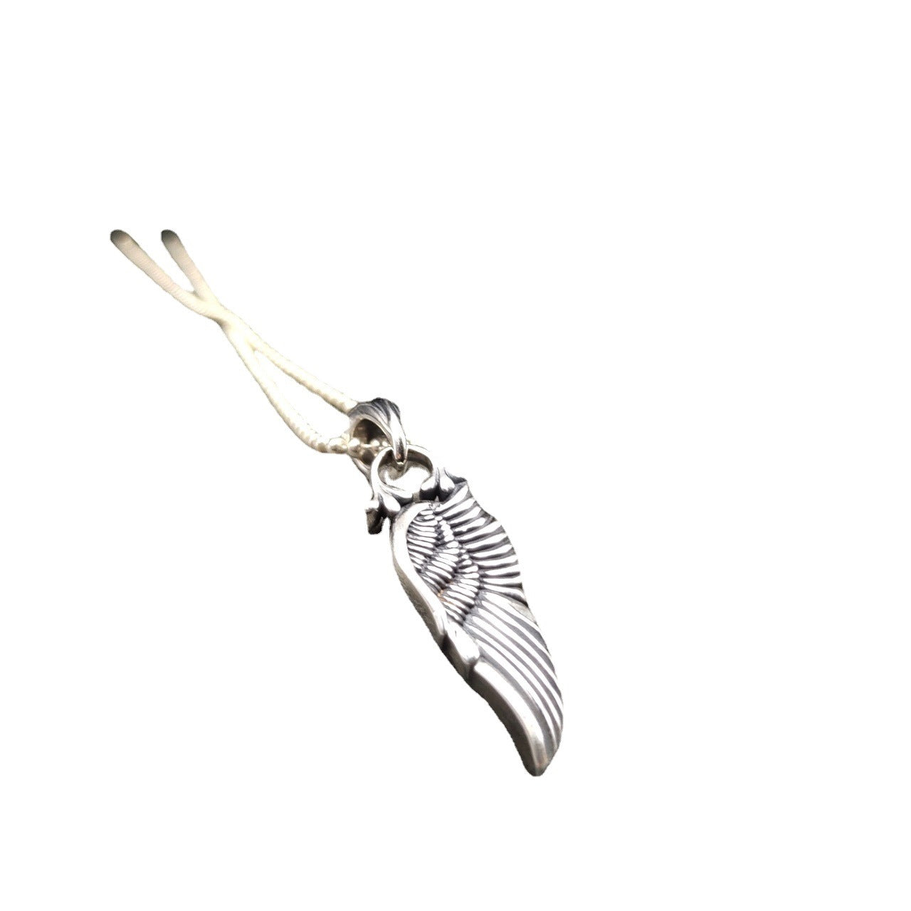 Feather angel wing pendant necklace for men