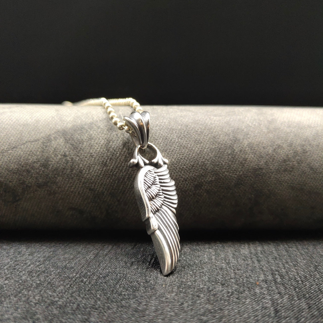 Feather angel wing pendant necklace for men