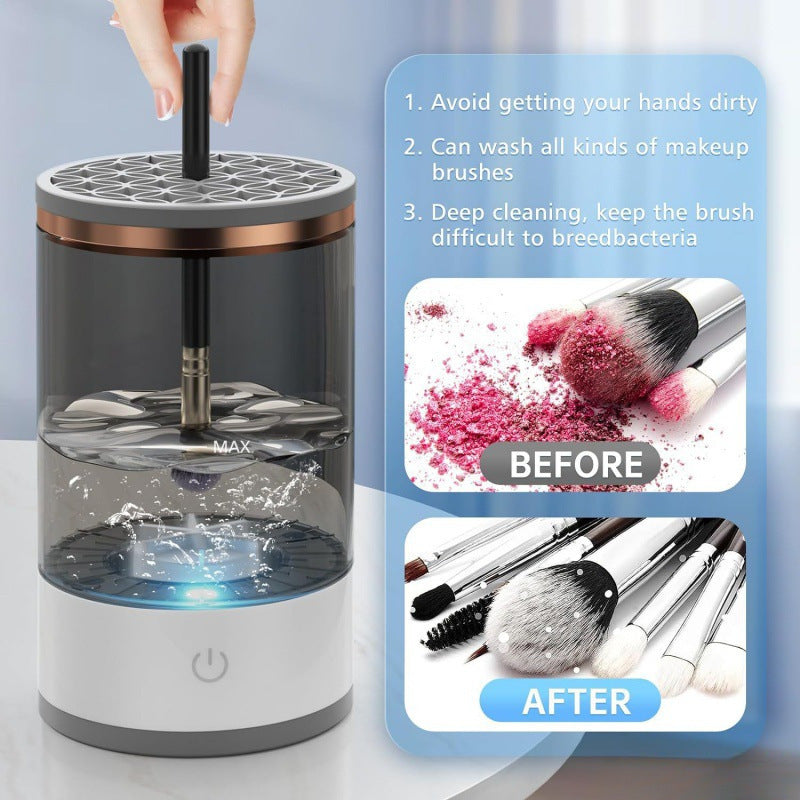 USB direct plug automatic makeup brush cleaner and drying two-in-one
