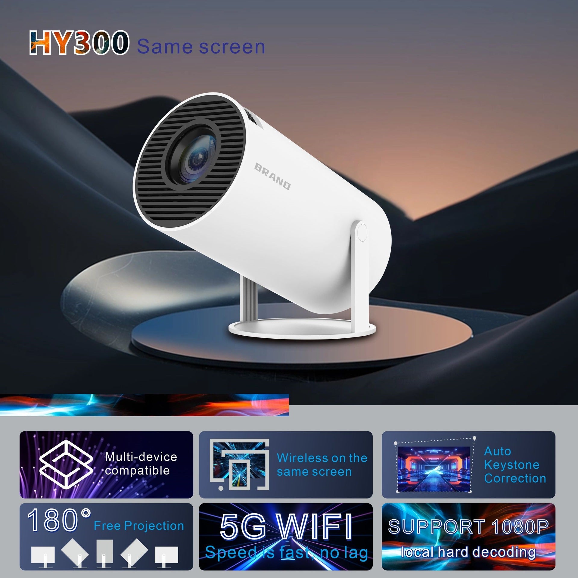 Smart home theater projector connected to smart phone or ipad